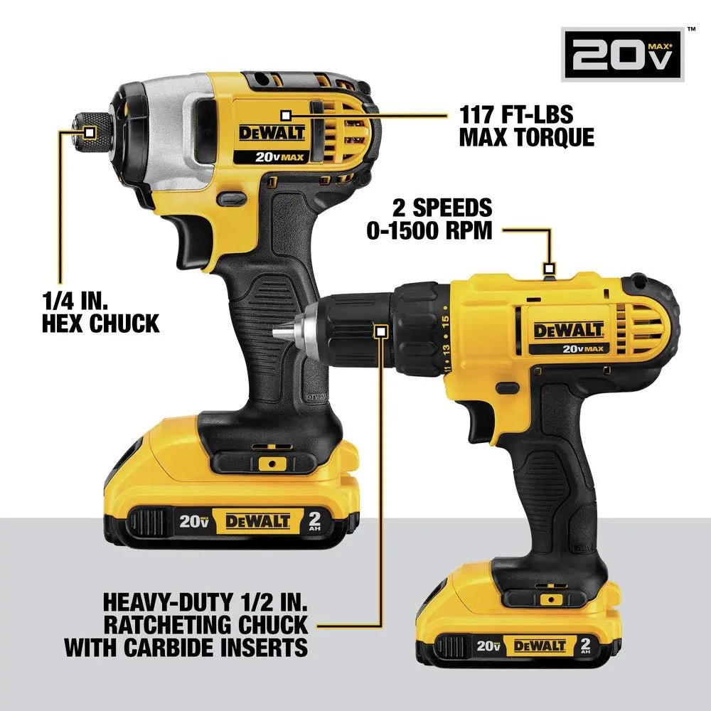 DEWALT 20V MAX Power Tool Combo Kit, 10 - Tool Cordless Power Tool Set with 2 Batteries and Charger (DCK1020D2) - North State Signs & Printing