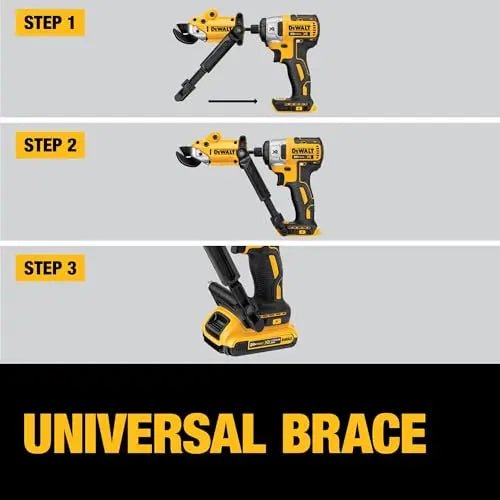 DEWALT Metal Shear/Cutter Drill Attachment, Impact Ready, 360 Degree Pivoting Head, Cuts 18GA Material (DWASHRIR)(Yellow, Black) - North State Signs & Printing