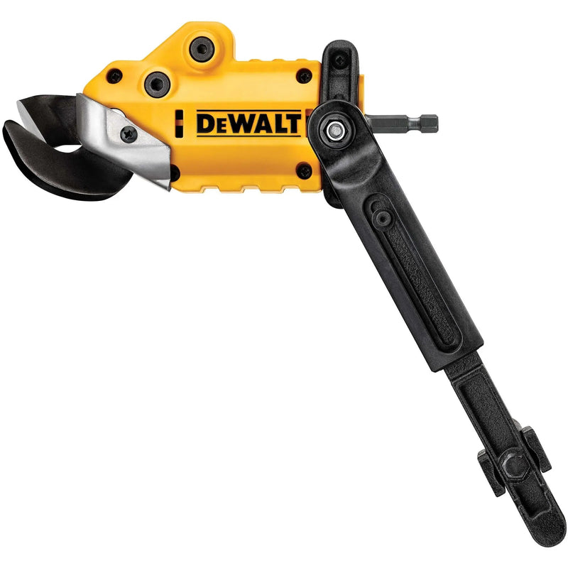 DEWALT Metal Shear/Cutter Drill Attachment, Impact Ready, 360 Degree Pivoting Head, Cuts 18GA Material (DWASHRIR)(Yellow, Black) - North State Signs & Printing
