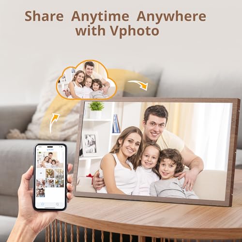 Dragon Touch Large Digital Picture Frame 21.5 inch Screen WiFi Digital Photo Frame Display 32GB Storage Auto-Rotate