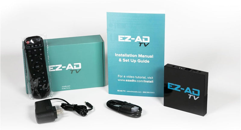 EZ-AD TV Digital Signage 4k Player Kit | Digital Signage Media Player Auto-Post Content Cloud-Controlled | Independent