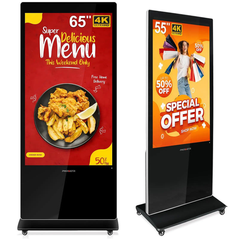 Digital Signage Display PWR4GTR 65 Inch and 55 Inch Touchscreen Kiosk Android 11.0 Commercial LCD Totem - North State Signs & Printing