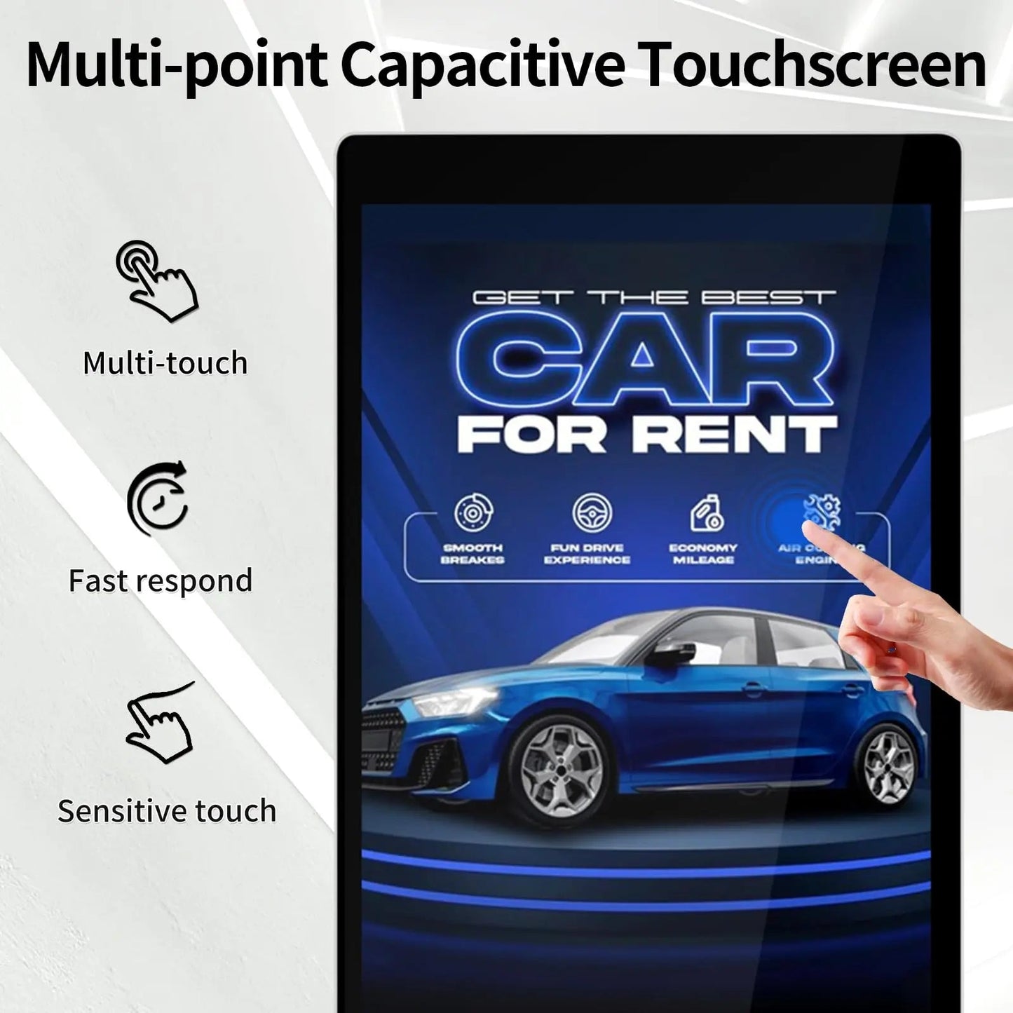 Digital Signage Display PWR4GTR 65 Inch and 55 Inch Touchscreen Kiosk Android 11.0 Commercial LCD Totem - North State Signs & Printing