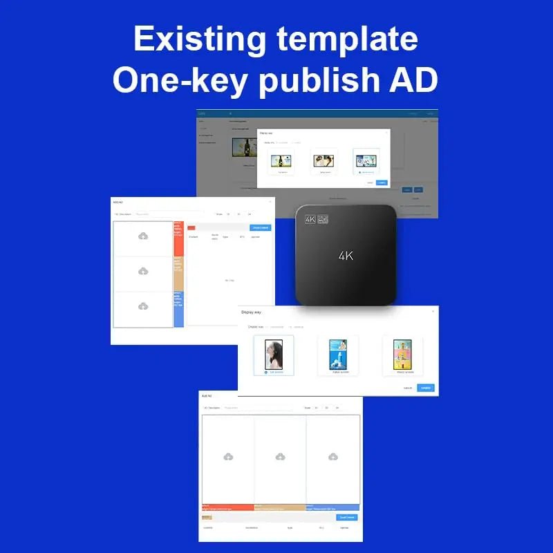 Digital Signage Player with Non - Subscription CMS Software 7x24 Lunzn Smart Stable Auto Play Make TV Set Become LCD Display Andriod 4K Advertising Media Player(YM05) - North State Signs & Printing