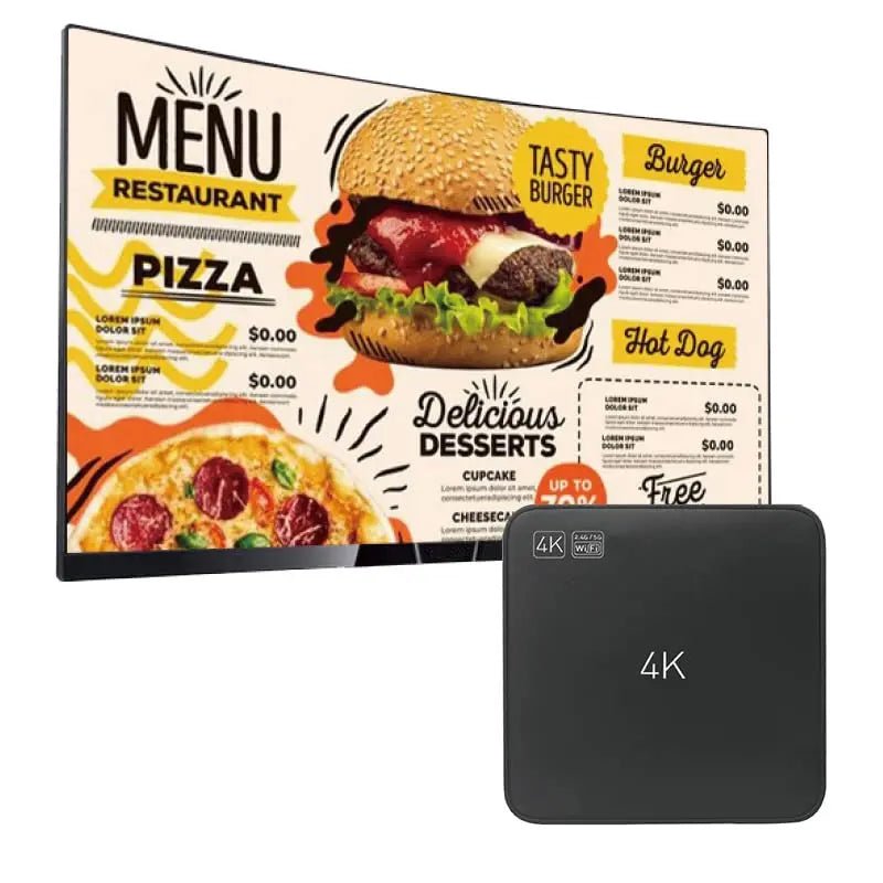 Digital Signage Player with Non - Subscription CMS Software 7x24 Lunzn Smart Stable Auto Play Make TV Set Become LCD Display Andriod 4K Advertising Media Player(YM05) - North State Signs & Printing