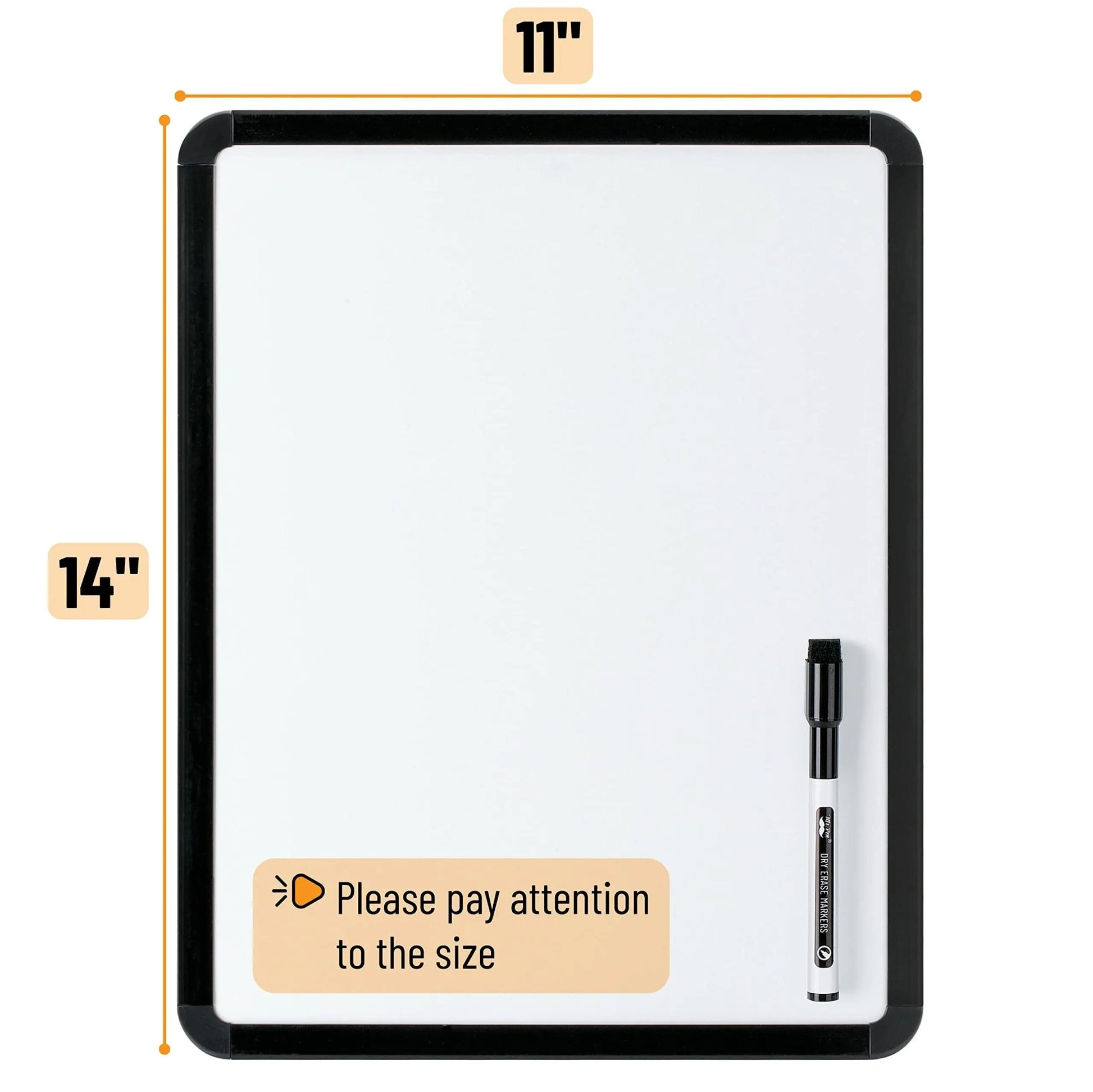 Dry Erase Board, 14” x 11” with a Black Dry Erase Marker, Small Mini White Board for Kids, Mr. Pen - Dry Students - North State Signs & Printing