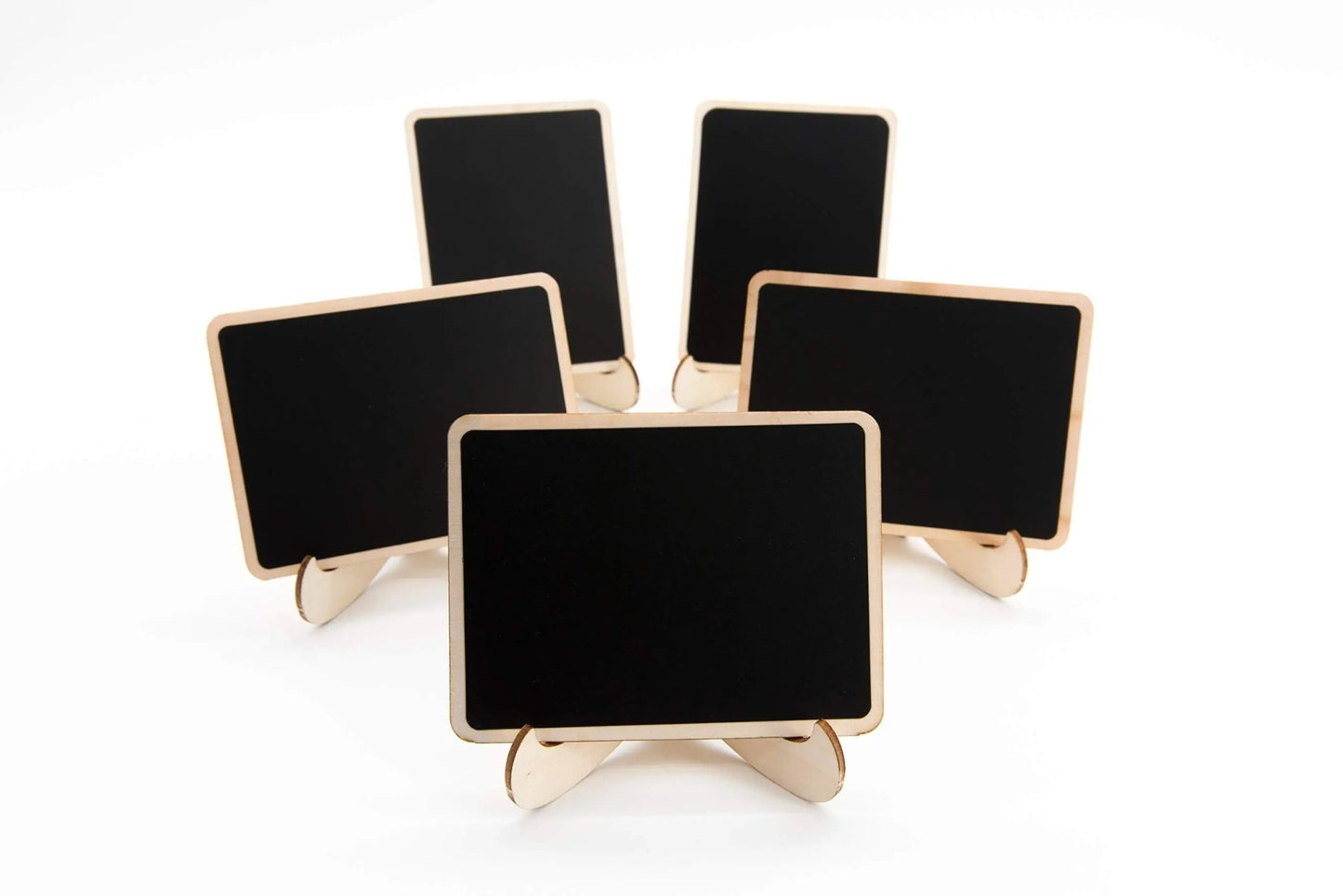 DSTELIN 10 Pack Mini Chalkboards Signs with Easel Stand, Small Rectangle Chalkboards Blackboard, Wood Place Cards for Weddings, Birthday Parties, Message Board Signs and Event Decoration - North State Signs & Printing