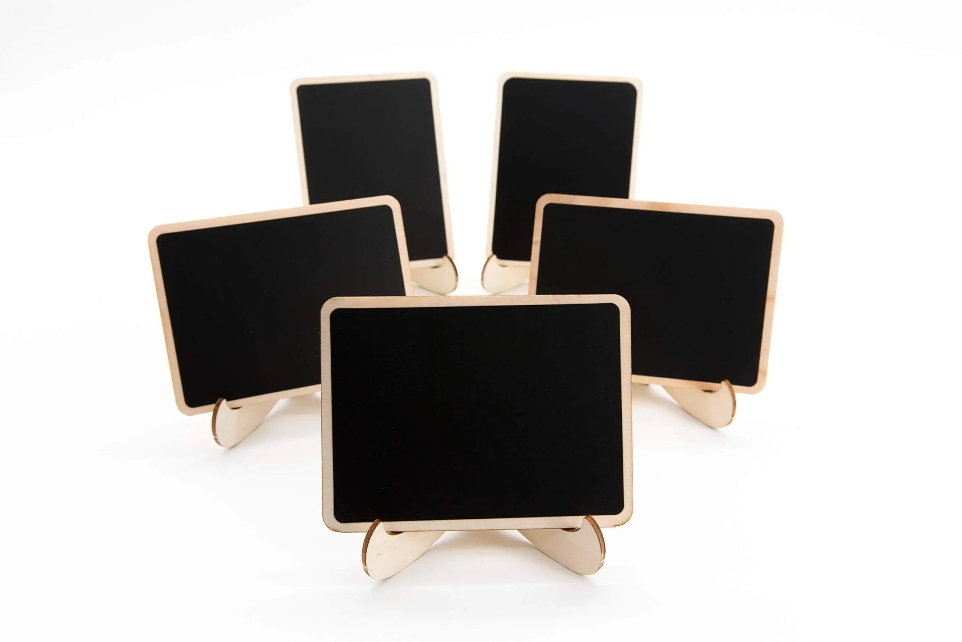 DSTELIN 10 Pack Mini Chalkboards Signs with Easel Stand, Small Rectangle Chalkboards Blackboard, Wood Place Cards for Weddings, Birthday Parties, Message Board Signs and Event Decoration - North State Signs & Printing