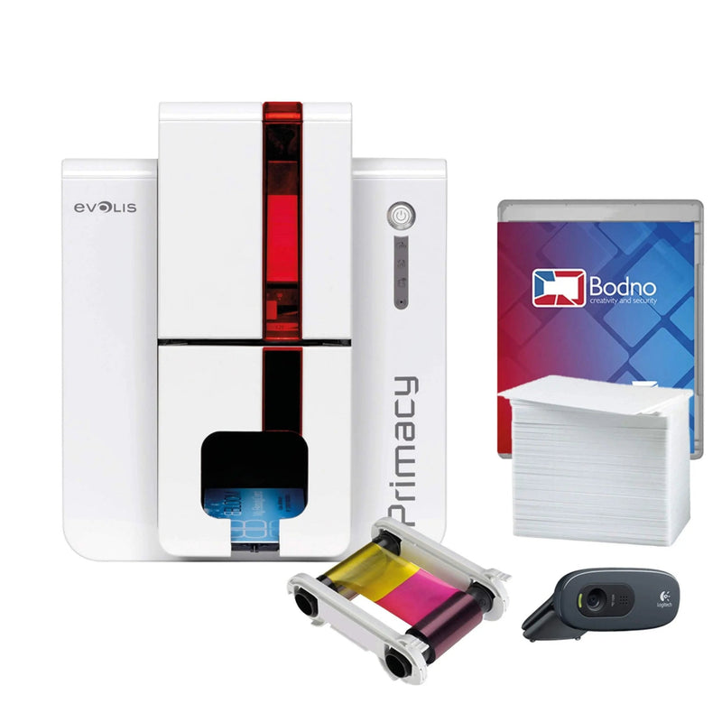 Dual Sided ID Card Printer Bodno Evolis Primacy & Complete Supplies Package Bronze Edition ID Software - North State Signs & Printing