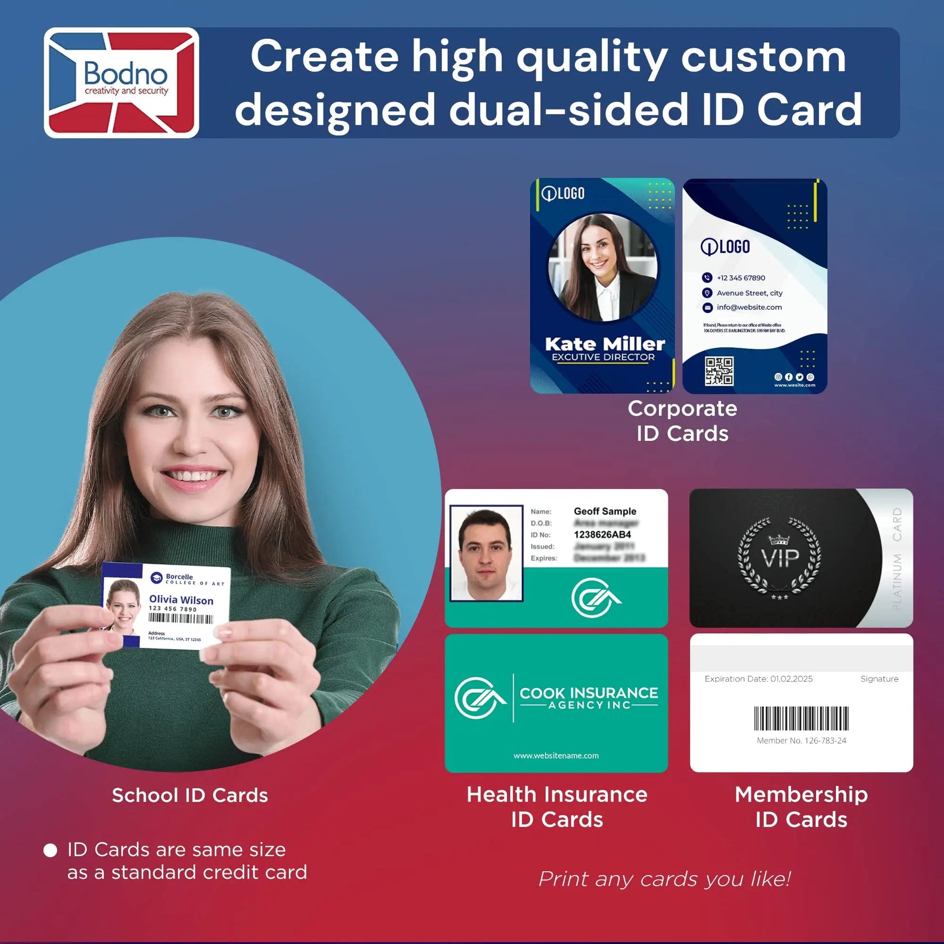 Dual Sided ID Card Printer Bodno Magicard D & Complete Supplies Package ID Software - Bronze Edition - North State Signs & Printing