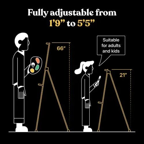 Easel Stand for Painting - Adjustable Height Painting Easel with Bag - Tabletop Art Easel for Painting Canvas Stand, Poster Stand & Wedding Signs Stand - Metal Tripod - 21x66 inches - North State Signs & Printing