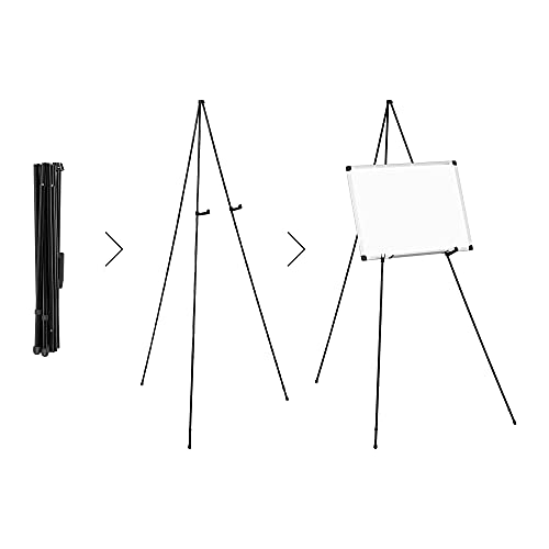 Amazon Basics Easel Stand Instant Floor Poster Lightweight Collapsible and Portable with Tripod Base Black