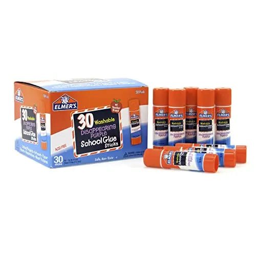 Elmer's Disappearing Purple School Glue Sticks, Washable, 7 Grams, 30 Count - North State Signs & Printing