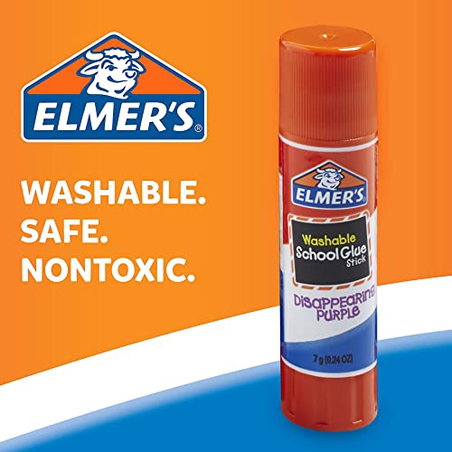 Elmer’s Disappearing Purple School Glue Sticks Washable 7 Grams 30 Count - Glue Sticks