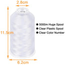 Embroidery Machine Thread 40WT for Commercial and Domestic Machines - Snow White New brothread - Single Huge Spool 5000M Each Polyester - North State Signs & Printing