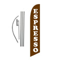 Espresso Cafe Advertising Feather Banner Swooper Flag Sign with Flag Pole Kit and Ground Stake - Feather Flags