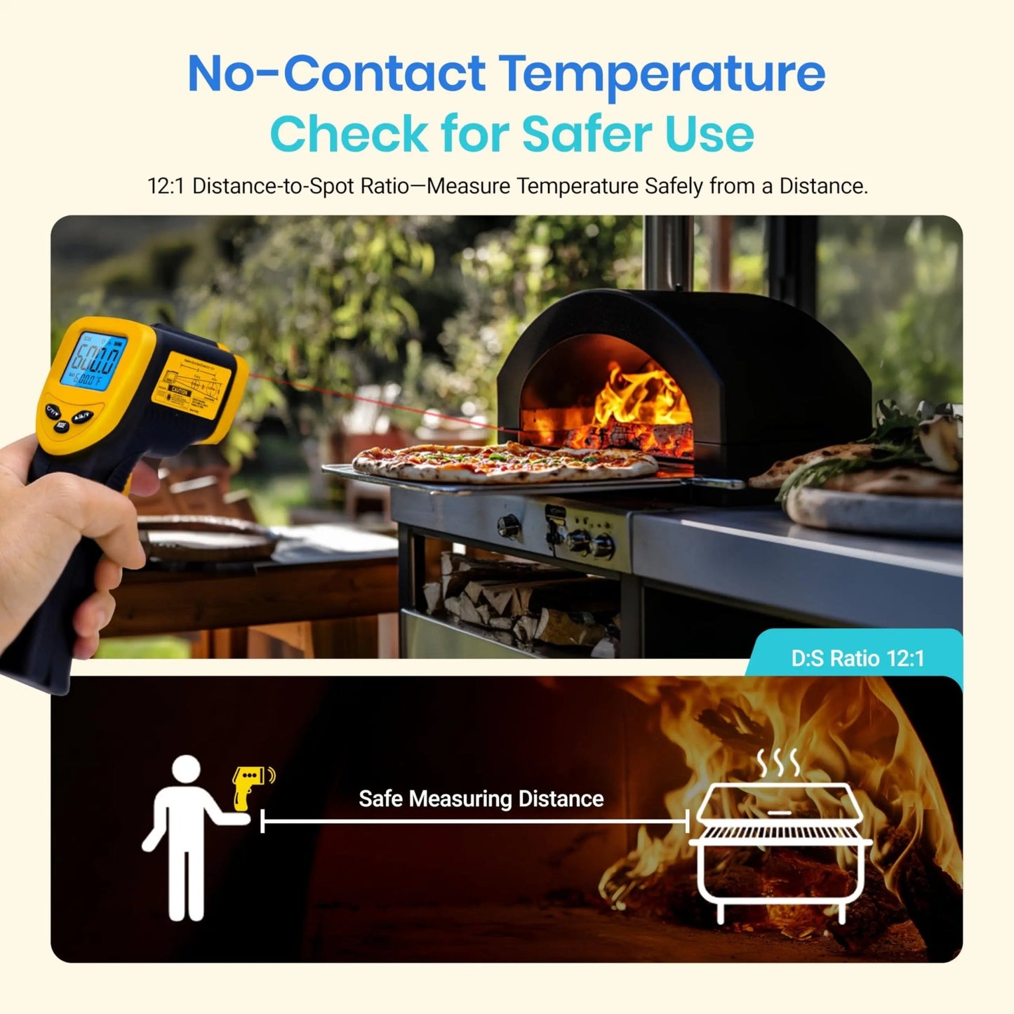 Etekcity Infrared Thermometer Laser Temperature Gun 774, Meat Food Candy Oven Thermometer for Griddle Accessories, Heat Gun for Cooking Refrigerator Tools, Yellow, - 58°F to 842°F - North State Signs & Printing