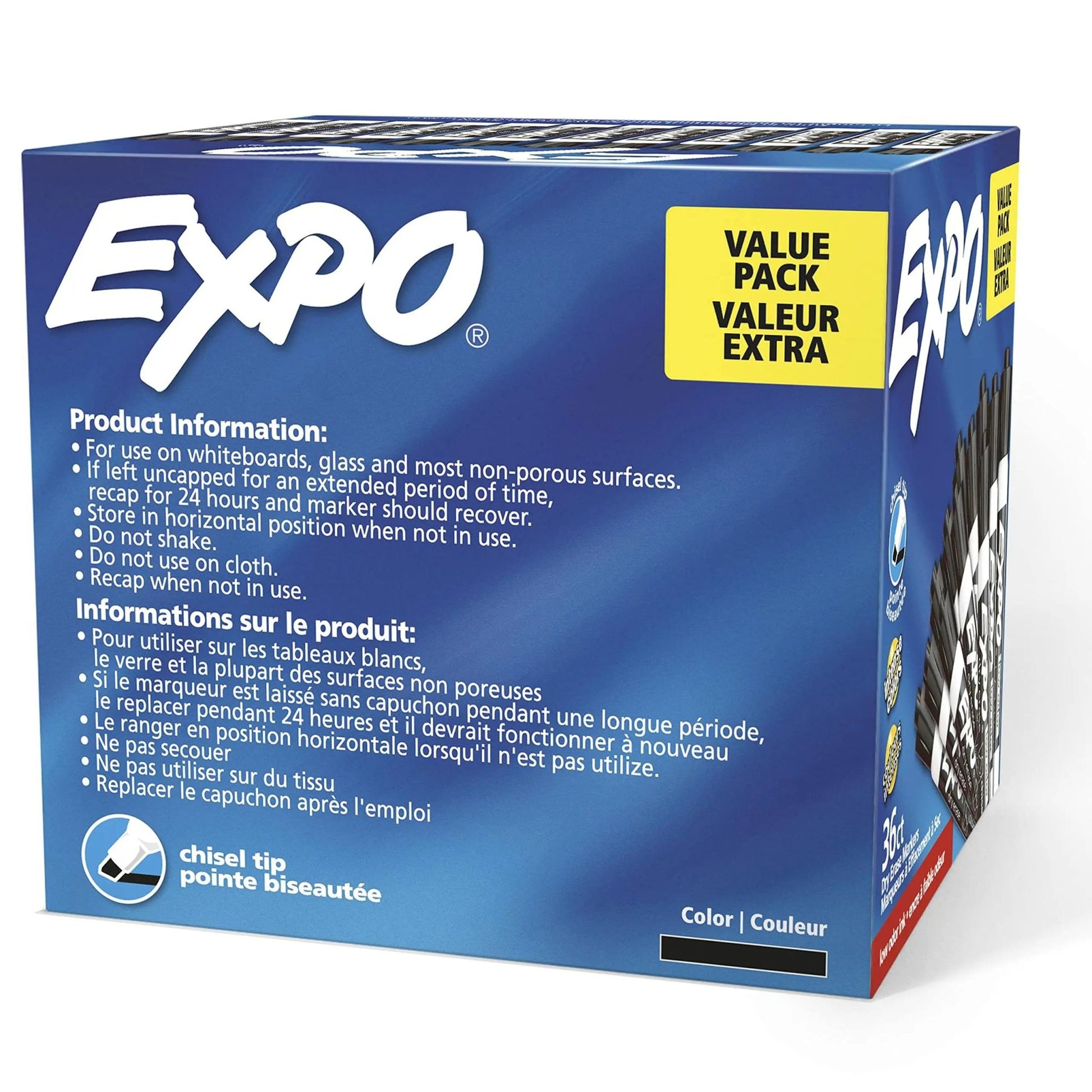 EXPO Dry Erase Markers, Chisel Tip, Black, Low - Odor, Pack of 36, Perfect for Whiteboards, Non - Porous Surfaces & Home Offices - North State Signs & Printing