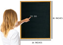 Extra Large MENU BOARD Letter Board 24x30 by Majestick Goods | Black Felt Giant Letter Board | Oak Frame Letterboard Menu for Restaurant w/Changeable Letters and Numbers Salon Price List Board (BN 2) - North State Signs & Printing