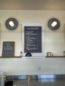 Extra Large MENU BOARD Letter Board 24x30 by Majestick Goods | Black Felt Giant Letter Board | Oak Frame Letterboard Menu for Restaurant w/Changeable Letters and Numbers Salon Price List Board (BN 2) - North State Signs & Printing