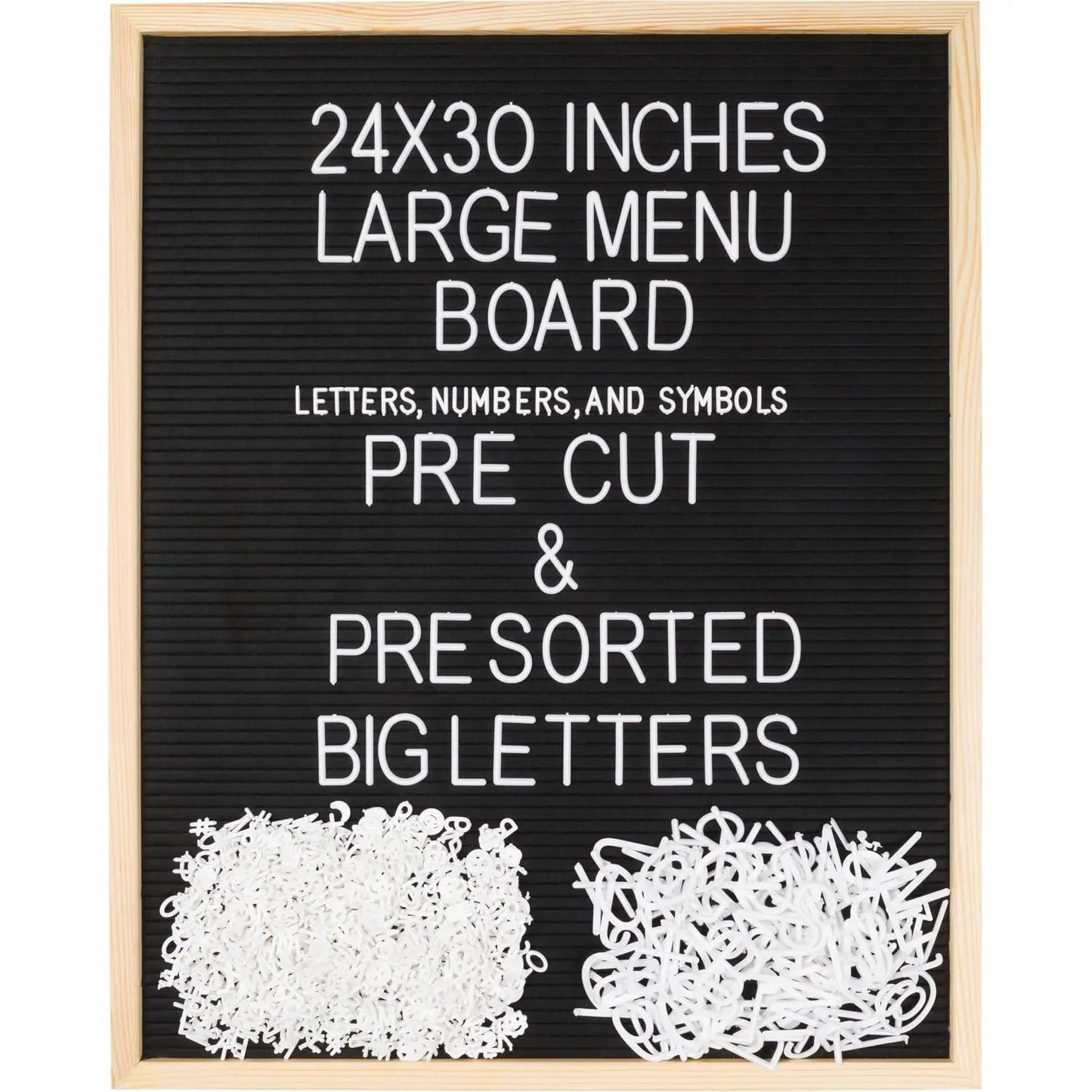 Extra Large MENU BOARD Letter Board 24x30 by Majestick Goods | Black Felt Giant Letter Board | Oak Frame Letterboard Menu for Restaurant w/Changeable Letters and Numbers Salon Price List Board (BN 2) - North State Signs & Printing