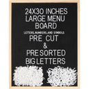 Extra Large MENU BOARD Letter Board 24x30 by Majestick Goods | Black Felt Giant Letter Board | Oak Frame Letterboard Menu for Restaurant w/Changeable Letters and Numbers Salon Price List Board (BN 2) - North State Signs & Printing
