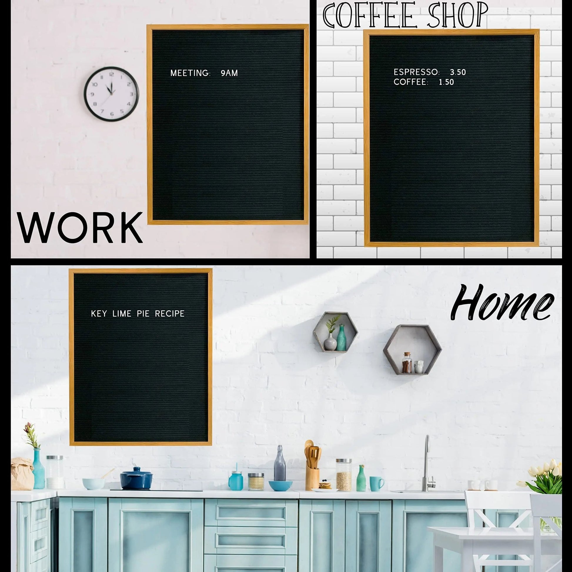 Extra Large MENU BOARD Letter Board 24x30 by Majestick Goods | Black Felt Giant Letter Board | Oak Frame Letterboard Menu for Restaurant w/Changeable Letters and Numbers Salon Price List Board (BN 2) - North State Signs & Printing