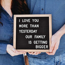 Felt Letter Board with 294 Letters, Numbers & Symbols - 10 x 10 inch Changeable Message Board with Wooden Frame Wall Mount Hook, Black & Wood - North State Signs & Printing