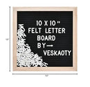 Felt Letter Board with 294 Letters, Numbers & Symbols - 10 x 10 inch Changeable Message Board with Wooden Frame Wall Mount Hook, Black & Wood - North State Signs & Printing