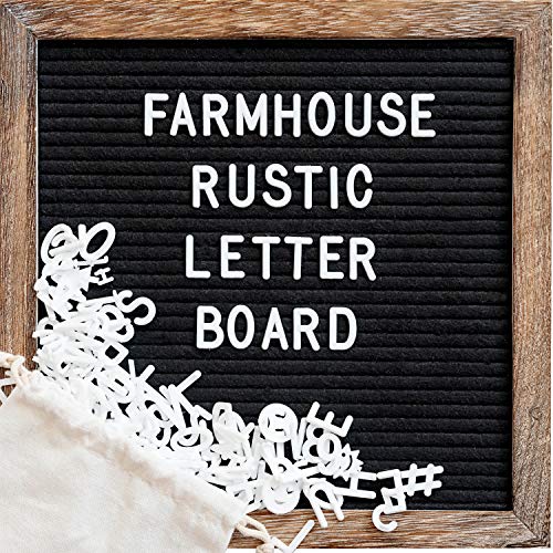 Felt Letter Board with Precut Letters Number Set 10x10 Inch First Day School Board Changeable Black Message Board Word