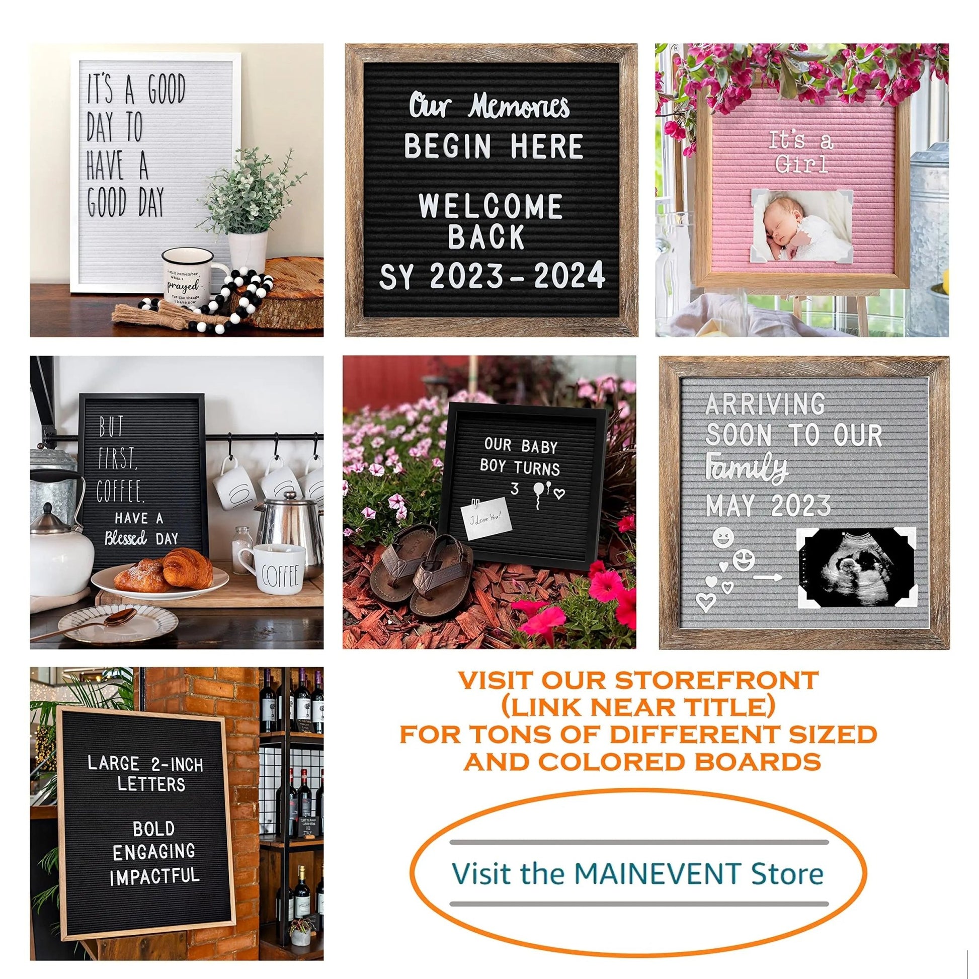 Felt Letter Board with Precut Letters Number Set 10x10 Inch, First Day School Board, Changeable Black Message Word Classroom Decor Baby Announcement Sign Wifi Password New Pregnancy - North State Signs & Printing