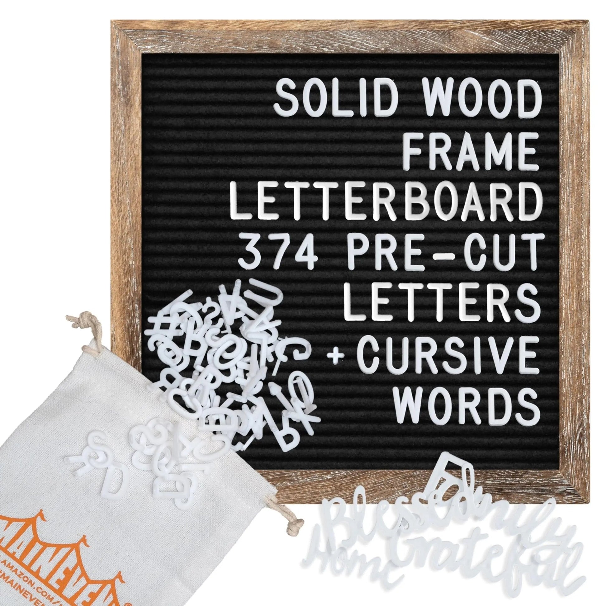 Felt Letter Board with Precut Letters Number Set 10x10 Inch, First Day School Board, Changeable Black Message Word Classroom Decor Baby Announcement Sign Wifi Password New Pregnancy - North State Signs & Printing