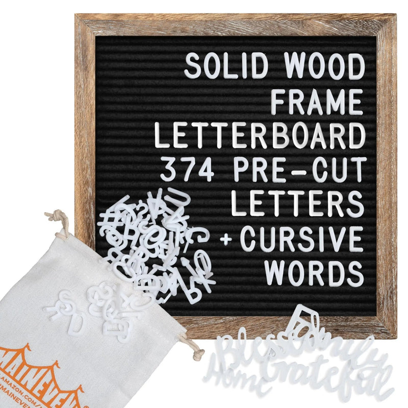 Felt Letter Board with Precut Letters Number Set 10x10 Inch, First Day School Board, Changeable Black Message Word Classroom Decor Baby Announcement Sign Wifi Password New Pregnancy - North State Signs & Printing
