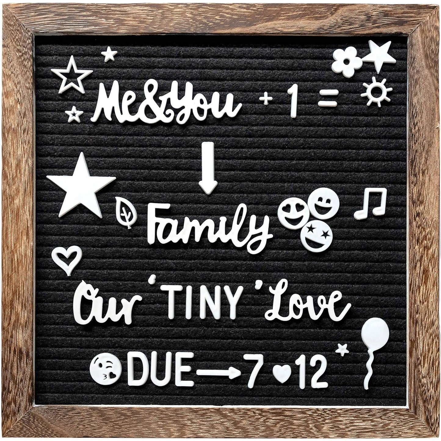 Felt Letter Board with Precut Letters Number Set 10x10 Inch, First Day School Board, Changeable Black Message Word Classroom Decor Baby Announcement Sign Wifi Password New Pregnancy - North State Signs & Printing