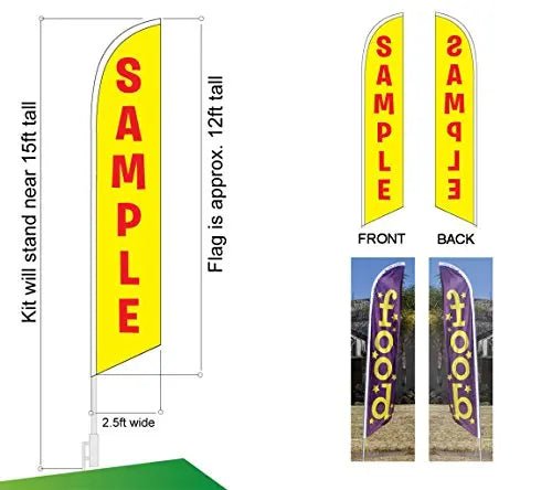 Fresh Hot Coffee Espresso Now Open Cafe Advertising Feather Flag Kits Package, Includes 3 Banner Flags, 3 Flag Poles, and 3 Ground Stakes - North State Signs & Printing
