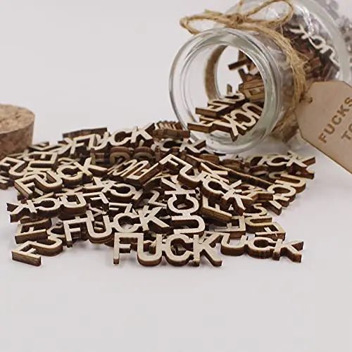 Gift Jar, Jar of Fucks, Fucks to Give,Fuck Wooden Cutout Letter Piece Bad Mood Vent Spoof Birthday Day,Holiday, Gift to Friend,Funny Gift,Valentines Day. - North State Signs & Printing