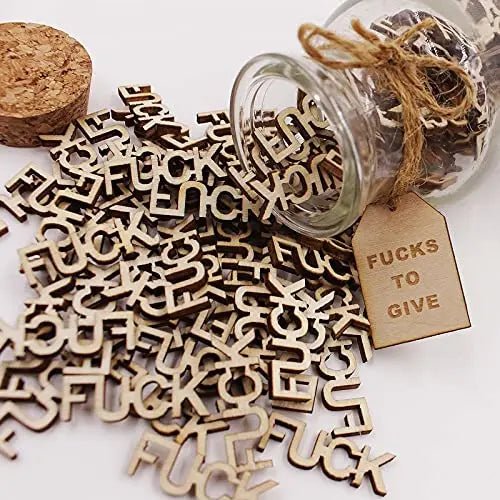 Gift Jar, Jar of Fucks, Fucks to Give,Fuck Wooden Cutout Letter Piece Bad Mood Vent Spoof Birthday Day,Holiday, Gift to Friend,Funny Gift,Valentines Day. - North State Signs & Printing