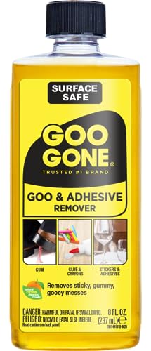 Goo Gone Adhesive Remover - 8 Ounce - Surface Safe Adhesive Remover Safely Removes Stickers Labels Decals Residue Tape