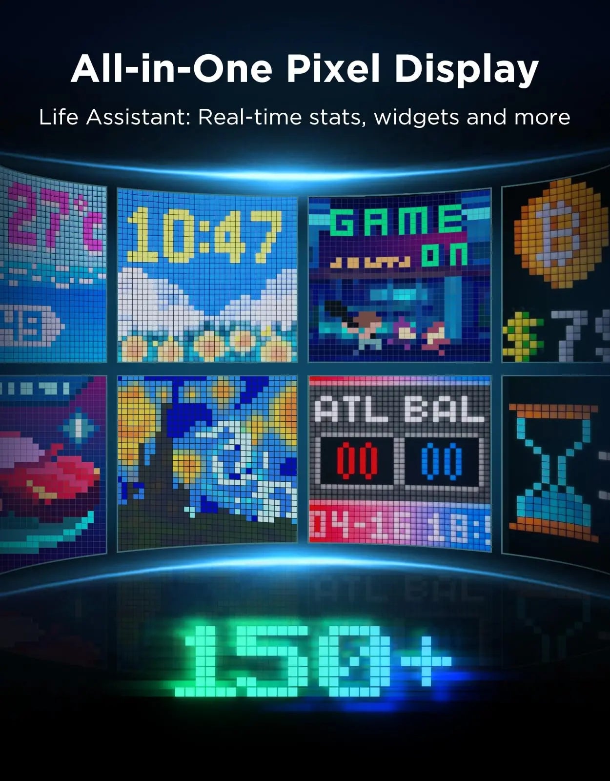 Govee Gaming Pixel Light: RGBIC LED Panel with Real - time Info Display - North State Signs & Printing