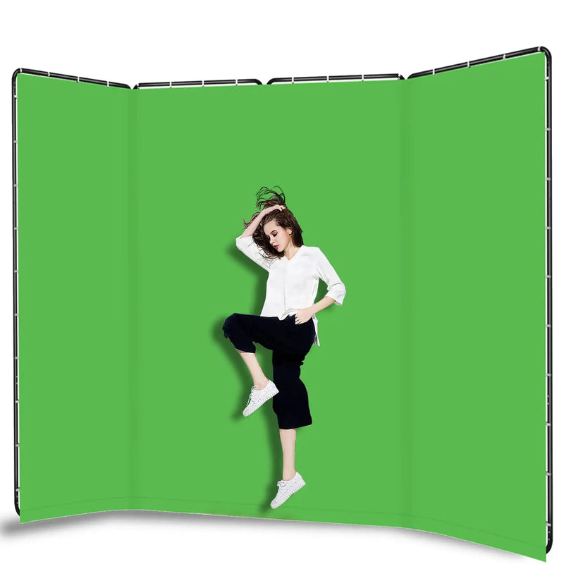 Green Screen Backdrop with Stand, Shirtal 7.87ft x 13.12ft, Large Green Collapsible Backdrop with Heavy Duty Backdrop Stand for Parties, Photography, Photo Studio Video Shooting, Live Streaming, Gaming - North State Signs & Printing