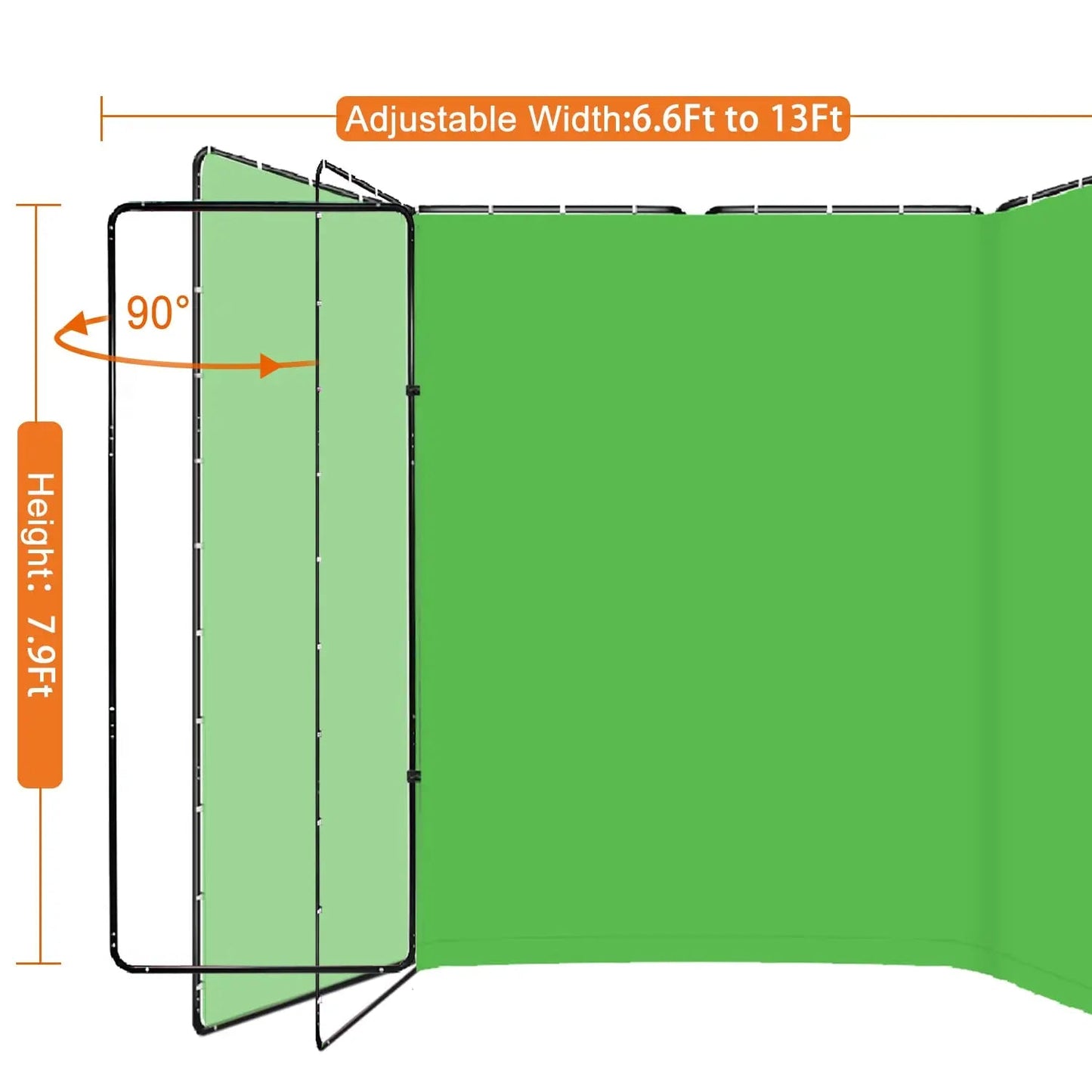 Green Screen Backdrop with Stand, Shirtal 7.87ft x 13.12ft, Large Green Collapsible Backdrop with Heavy Duty Backdrop Stand for Parties, Photography, Photo Studio Video Shooting, Live Streaming, Gaming - North State Signs & Printing