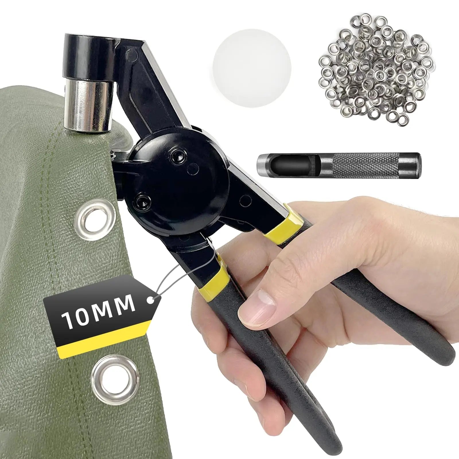 Grommet Tool Kit, HAPDEN, 3/8 inch Handheld Eyelet Kit Manual Grommet Press Machine with 500 pcs 10 mm Grommets - North State Signs & Printing