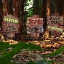 Halloween Decorations Beware Signs Yard Stakes Outdoor Creepy Assorted Warning Sign,Scary Zombie Theme Party Decor Supplies,3 Pieces,12 Inch x 9 Inch GABOSS - North State Signs & Printing