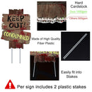 Halloween Decorations Beware Signs Yard Stakes Outdoor Creepy Assorted Warning Sign,Scary Zombie Theme Party Decor Supplies,3 Pieces,12 Inch x 9 Inch GABOSS - North State Signs & Printing