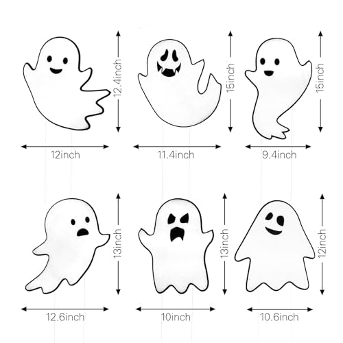 Halloween Decorations Outdoor Yard Signs,Glow in the Dark 6PCS Halloween Scary Ghost Yard Signs with Stakes for Spooky