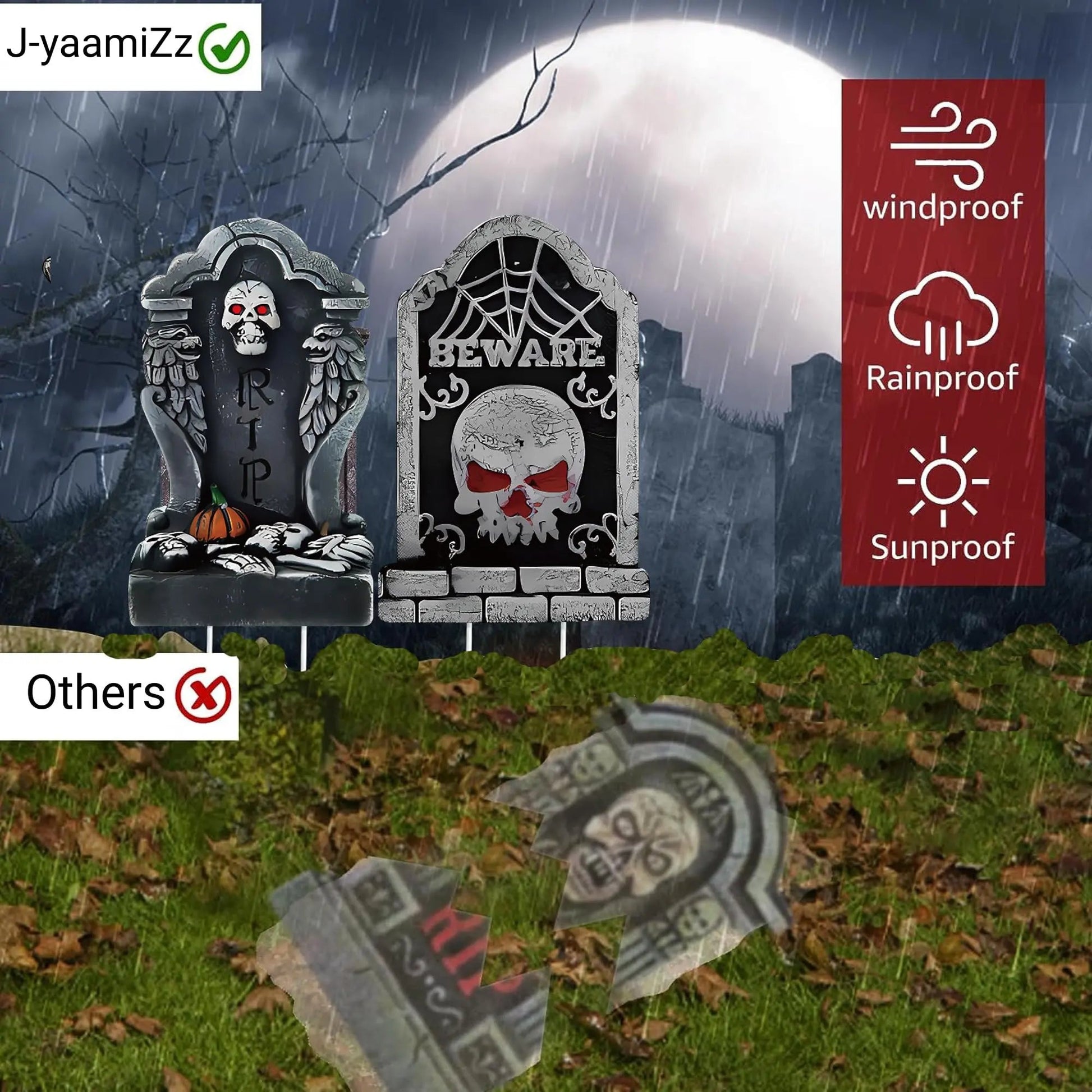 Halloween Decorations Tombstones, 13.8inch Halloween Tombstone Yard Sign Headstone yard sign for Outdoor Lawn Decor - North State Signs & Printing