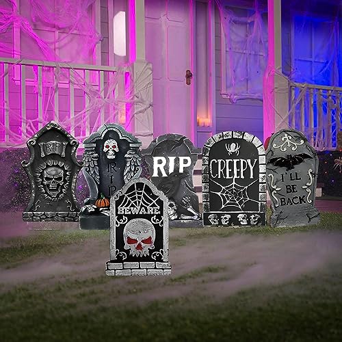 6 Packs Yard Signs for Halloween Decorations Tombstones 13.8inch Halloween Tombstone Yard Sign for Outdoor Lawn Decor