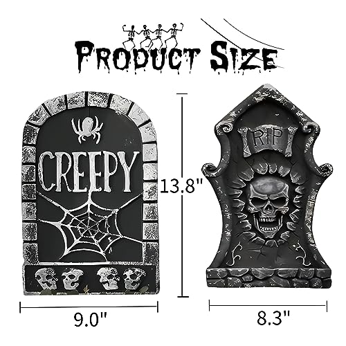 6 Packs Yard Signs for Halloween Decorations Tombstones 13.8inch Halloween Tombstone Yard Sign for Outdoor Lawn Decor