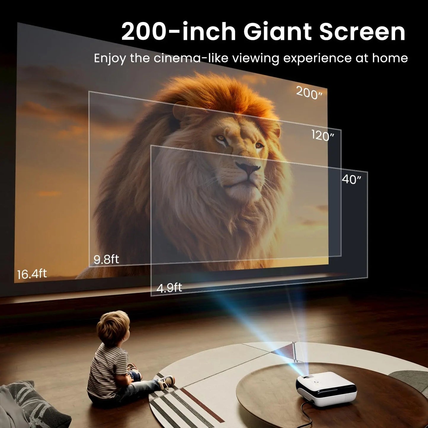 HAPPRUN Native 1080P Bluetooth Projector, Full HD Portable Outdoor Movie Projector with Built - in Speaker, Compatible with Smartphone, HDMI, USB, AV, Fire Stick, PS5 for Home, Bedroom, Outdoor Use - North State Signs & Printing