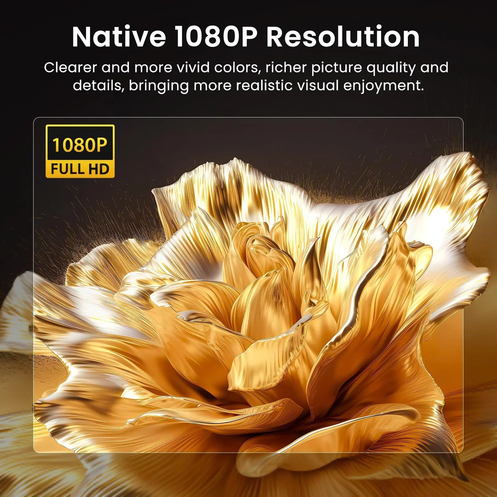 HAPPRUN Native 1080P Bluetooth Projector, Full HD Portable Outdoor Movie Projector with Built - in Speaker, Compatible with Smartphone, HDMI, USB, AV, Fire Stick, PS5 for Home, Bedroom, Outdoor Use - North State Signs & Printing
